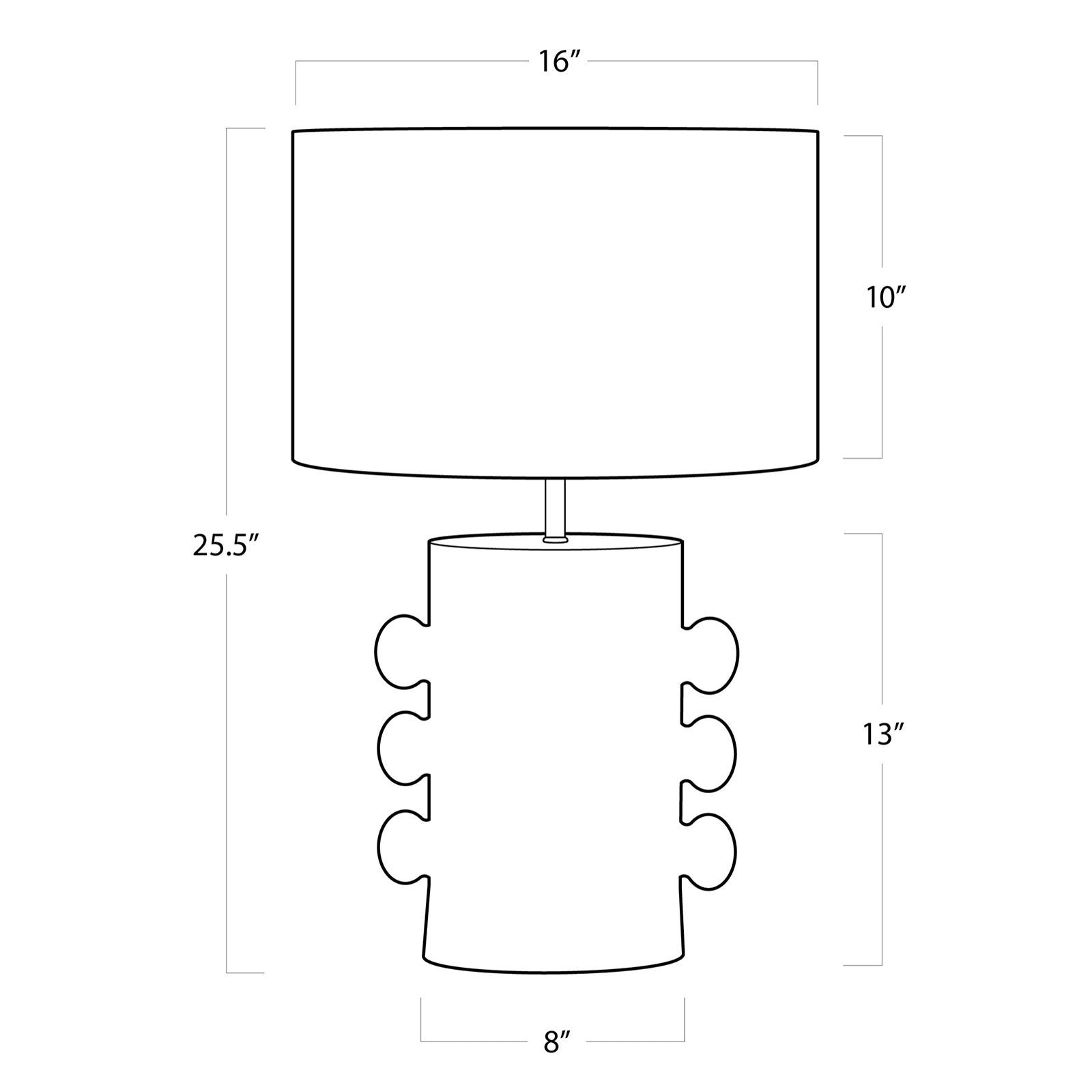Maya Metal Table Lamp (White)