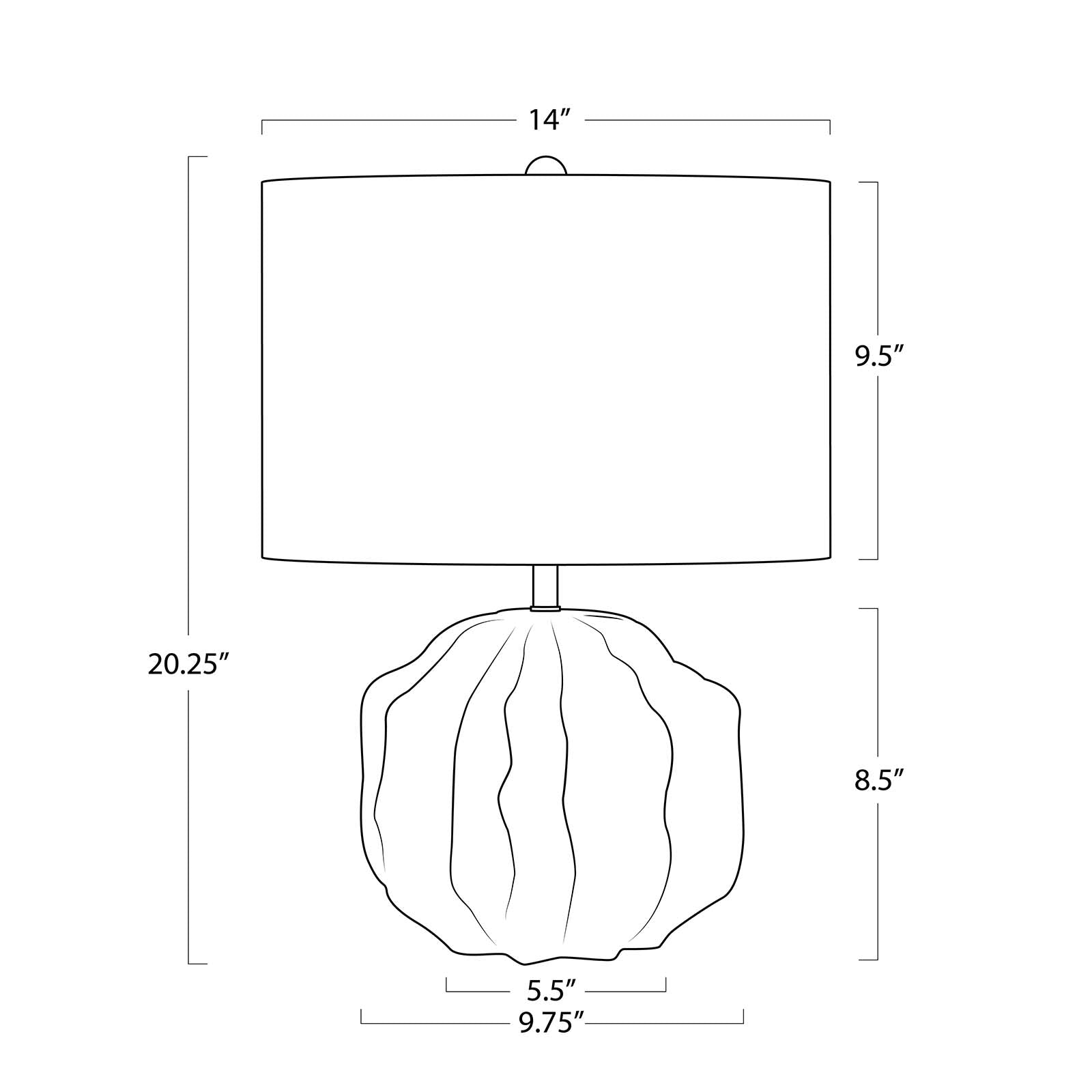 Destin Ceramic Mini Lamp (Ivory)