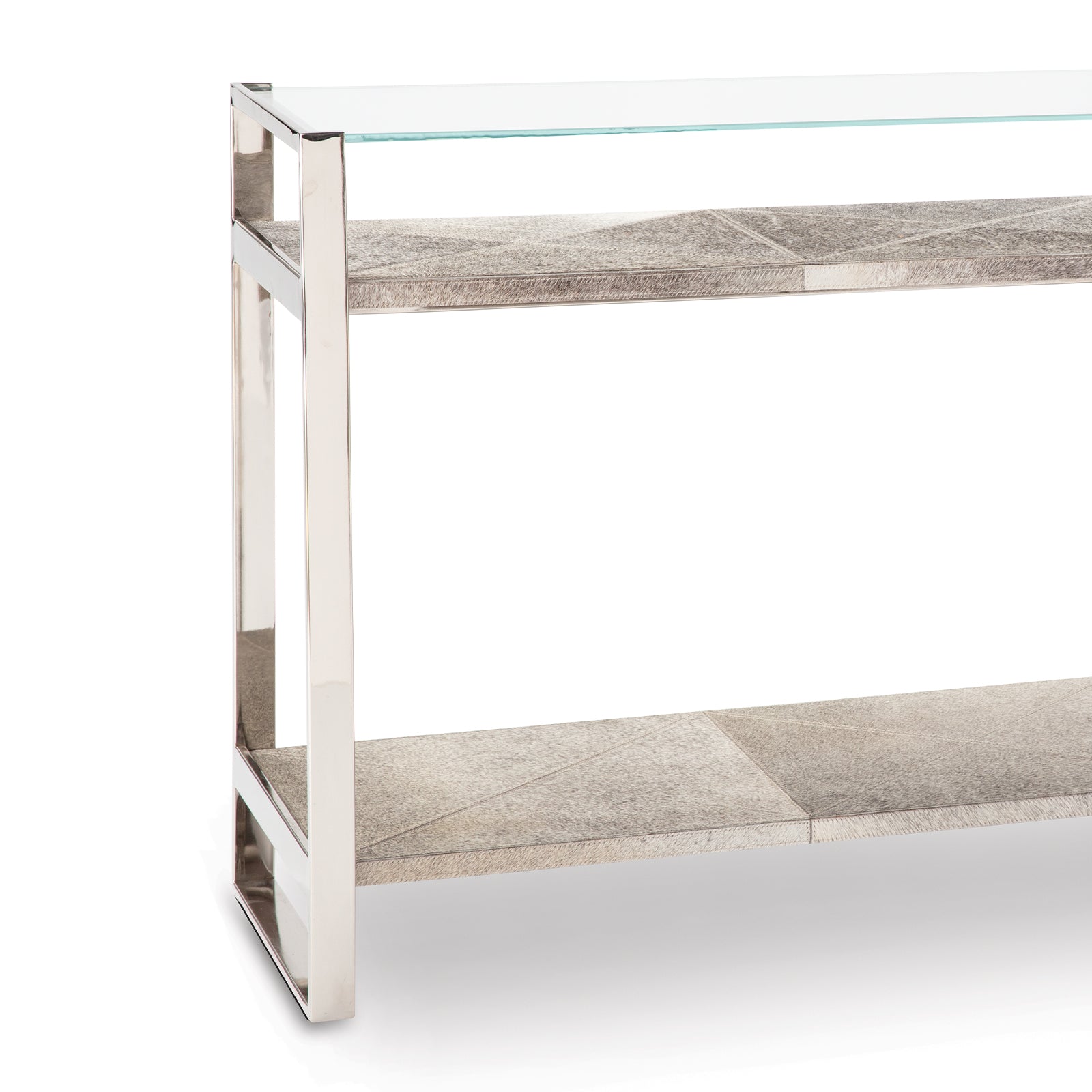 Andres Hair on Hide Console Large (Polished Nickel)