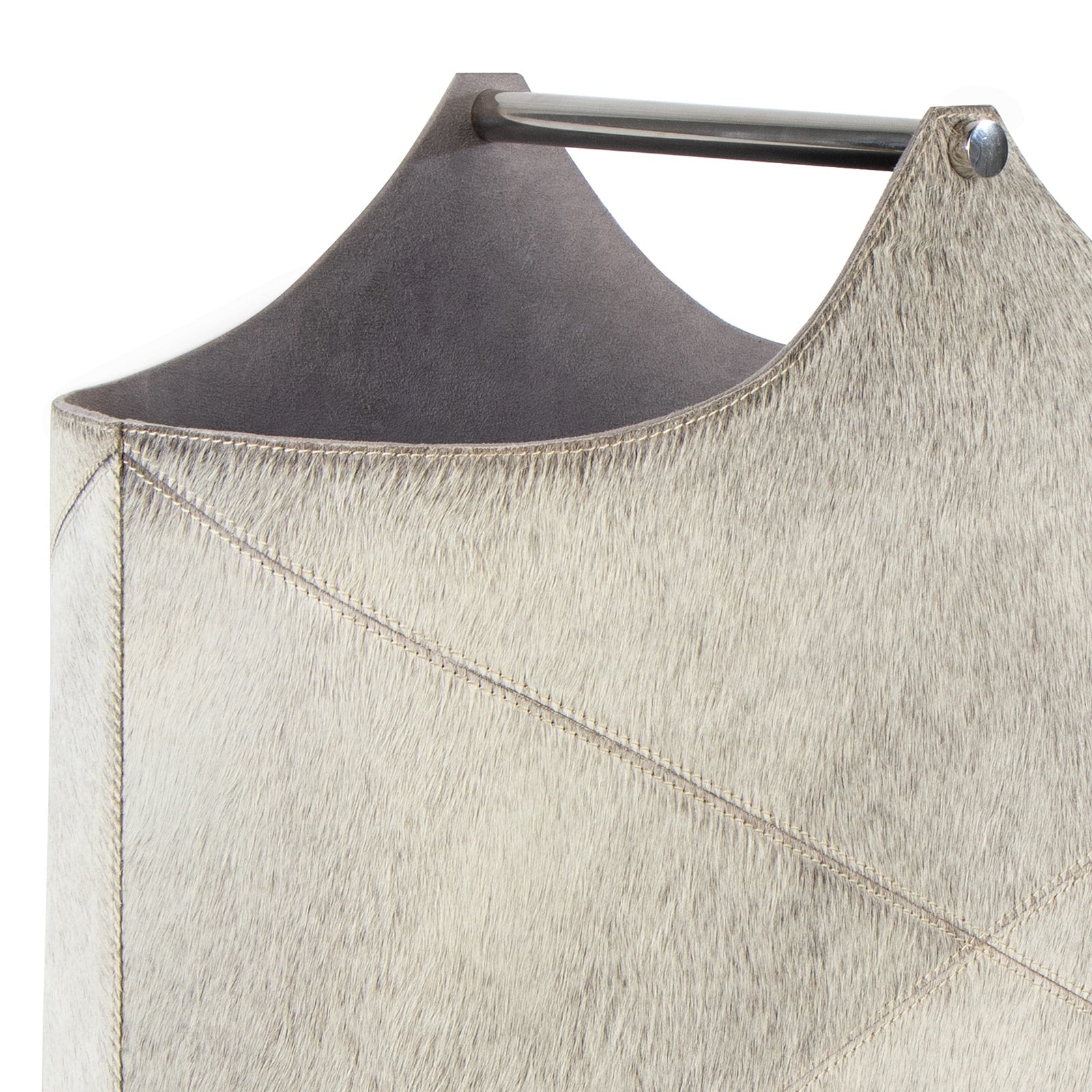Andres Hair on Hide Basket (Grey)